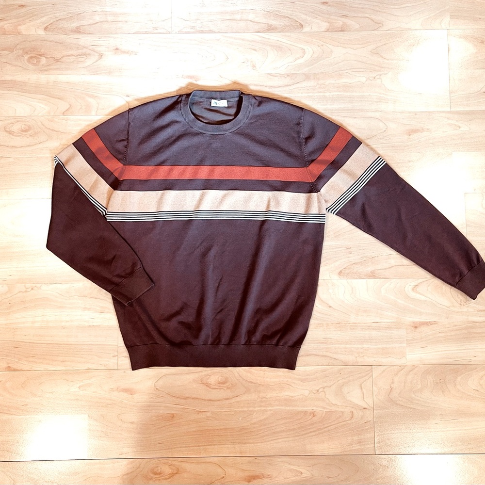 ZYIA Active Bark Stripe Fortrose Sweater-Size Large worn twice!